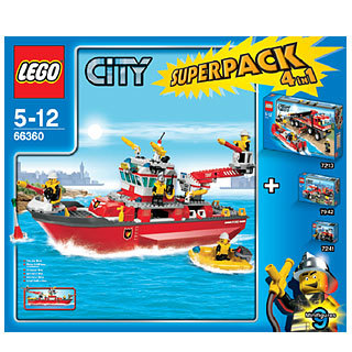 LEGO 66360 City Bundle Pack, Super Pack 4 in 1 (Sets 7207, 7213, 7241, and 7942)