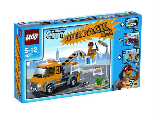 LEGO 66362 City Bundle Pack, Super Pack 4 in 1 (Sets 3177, 3179, 8401, and 8402)