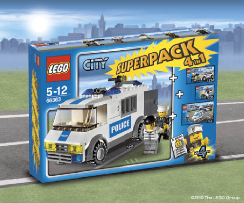 LEGO 66363 City Bundle Pack, Super Pack 4 in 1 (Sets 7235, 7236, 7245, and 7741)
