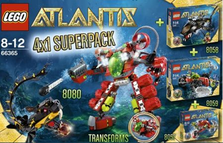 LEGO 66365 Atlantis Bundle Pack, 4x1 Super Pack (Sets 8057, 8058, 8059, and 8080)