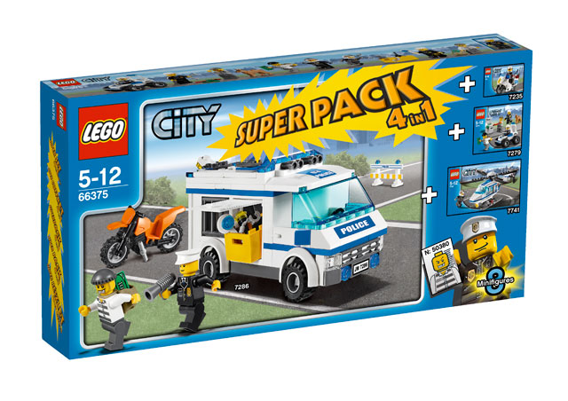LEGO 66375 City Bundle Pack, Super Pack 4 in 1 (Sets 7235, 7279, 7286, and 7741)