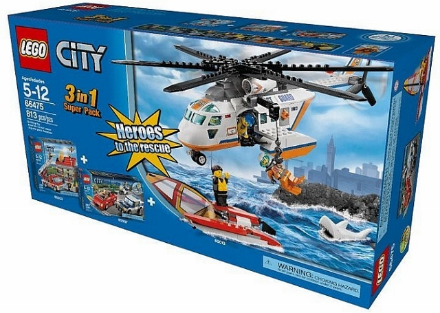 LEGO 66475 City Bundle Pack, 3 in 1 Super Pack (Sets 60003, 60007, and 60013) - Heroes to the rescue