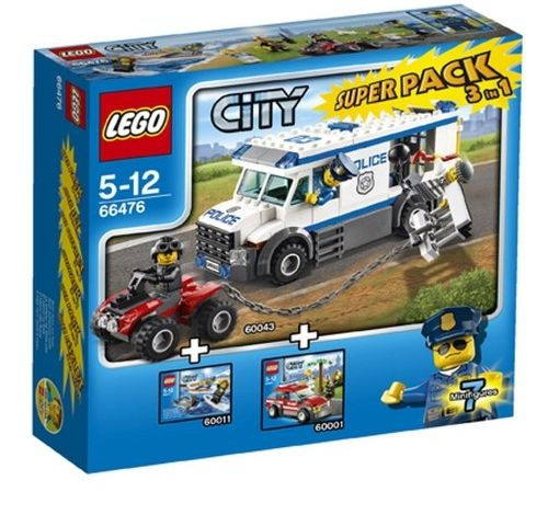 LEGO 66476 City Bundle Pack, Super Pack 3 in 1 (Sets 60001, 60011, and 60043)