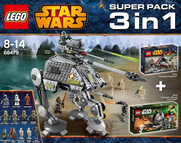 LEGO 66479 Star Wars Bundle Pack, Super Pack 3 in 1 (Sets 75015, 75035, and 75043)