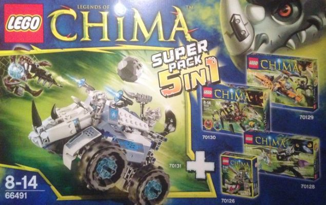 LEGO 66491 LEGENDS OF CHIMA Bundle Pack, Super Pack 5 in 1 (Sets 70126, 70128, 70129, 70130, and 70131)