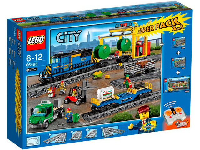 LEGO 66493 City Bundle Pack, Super Pack 4 in 1 (Sets 7499, 7895, 60050, and 60052)