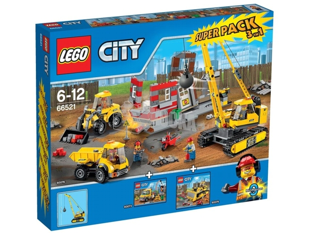 LEGO 66521 City Bundle Pack, Super Pack 3 in 1 (Sets 60073, 60074, and 60076)