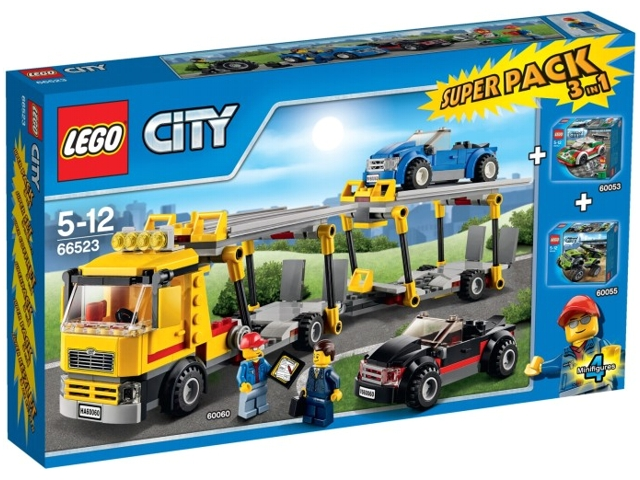 LEGO 66523 City Bundle Pack, Super Pack 3 in 1 (Sets 60053, 60055, and 60060)