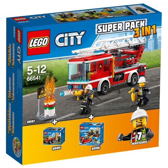 LEGO 66541 City Bundle Pack, Super Pack 3 in 1 (Sets 60105, 60106, and 60107)