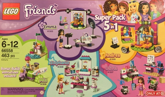 LEGO 66558 Friends Bundle Pack, Super Pack 5 in 1 (Sets 41305, 41306, 41307, 41308, and 41309)