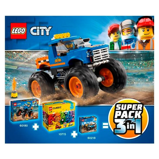 LEGO 66615 City / Classic Bundle Pack, Super Pack 3 in 1 (Sets 10715, 60180, and 60218)