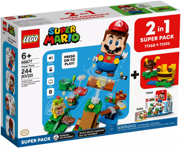 LEGO 66677 Super Mario Bundle Pack, 2 in 1 (Sets 71360 and 71393) - Super Pack