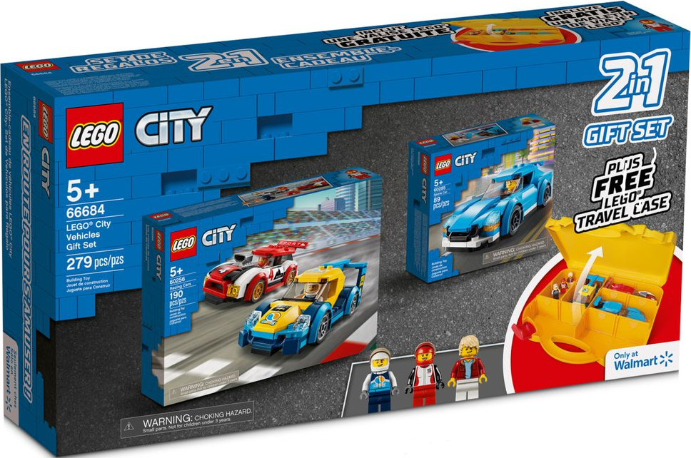 LEGO 66684 City Bundle Pack, 2 in 1 Gift Set (Sets 60256 and 60285 with Storage Case) - LEGO City Vehicles Gift Set