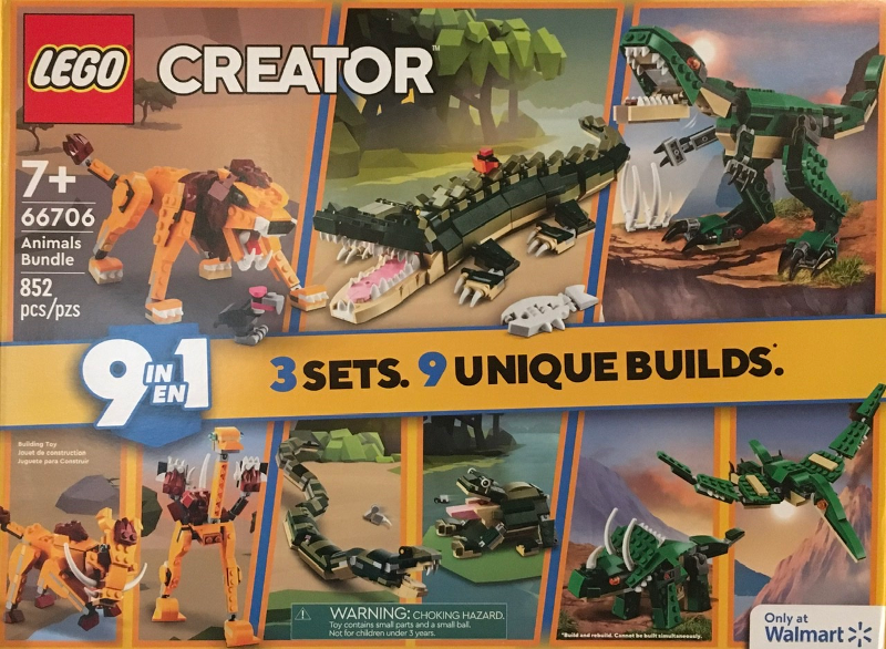 LEGO 66706 Creator Bundle Pack, 3 in 1 (Sets 31058, 31112, and 31121) - Animals Bundle