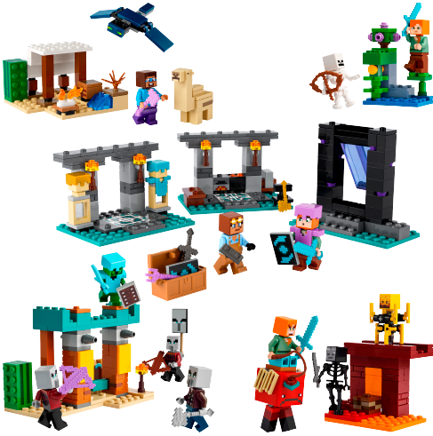 LEGO 66805 Minecraft Bundle Pack, 5 in 1 Gift Set (Sets 21251, 21252, 21266, 21267, and 30705) - World Explorer Gift Set