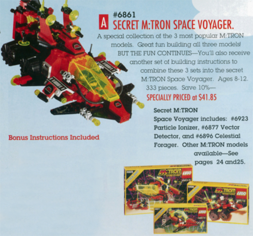 LEGO 6861-3 Space M:Tron Bundle Pack (Copack of Sets 6877, 6896, and 6923) - Secret M:Tron Space Voyager