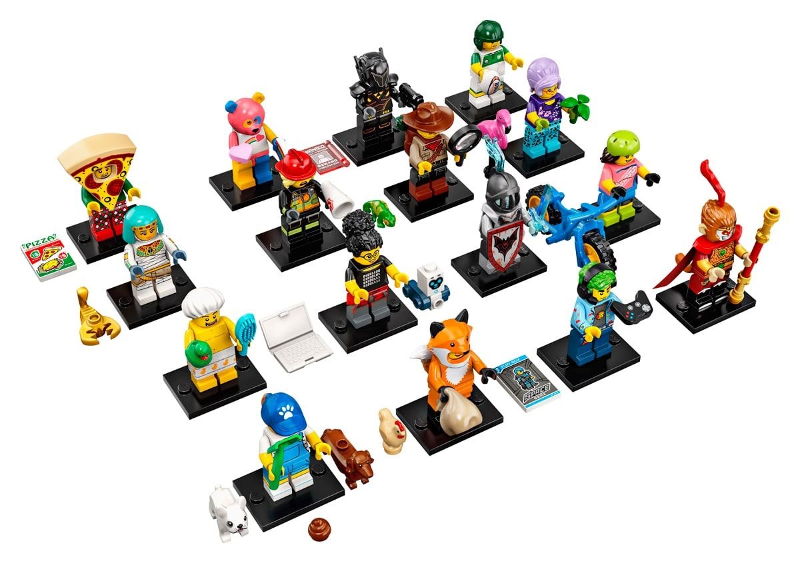 LEGO 71025-2 Minifigure, Series 19 (Complete Series of 16 Complete Minifigure Sets)