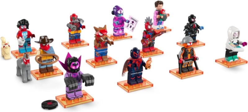 LEGO 71050-2 Minifigure, Spider-Man Across the Spider-Verse (Complete Series of 12 Complete Minifigure Sets)