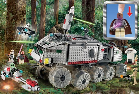 LEGO 7261 Clone Turbo Tank (with Light-Up Mace Windu, Trans-Light Purple Lightsaber Blade)