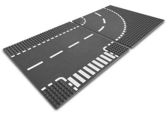 LEGO 7281 T-Junction & Curved Road Plates