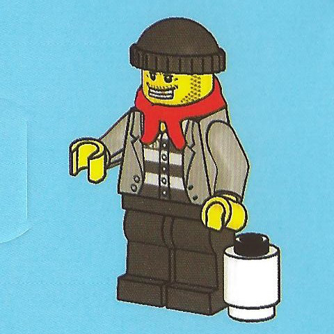 LEGO 7553-2 Advent Calendar 2011, City (Day  1) - Robber with Snowball