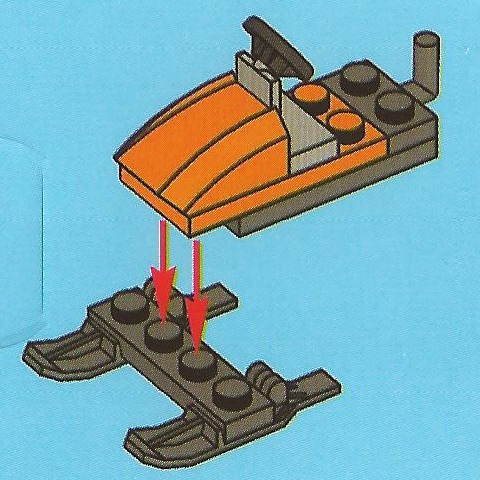 LEGO 7553-21 Advent Calendar 2011, City (Day 20) - Orange Snowmobile