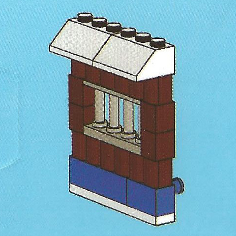 LEGO 7553-5 Advent Calendar 2011, City (Day  4) - Wall with Barred Window