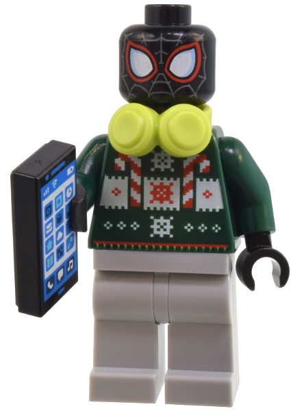 LEGO 76293-14 Advent Calendar 2024, Super Heroes, Spider-Man (Day 13) - Miles Morales with Headphones and Cell Phone