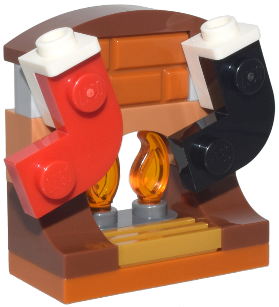 LEGO 76293-18 Advent Calendar 2024, Super Heroes, Spider-Man (Day 17) - Fireplace and Mantel with Holiday Stockings