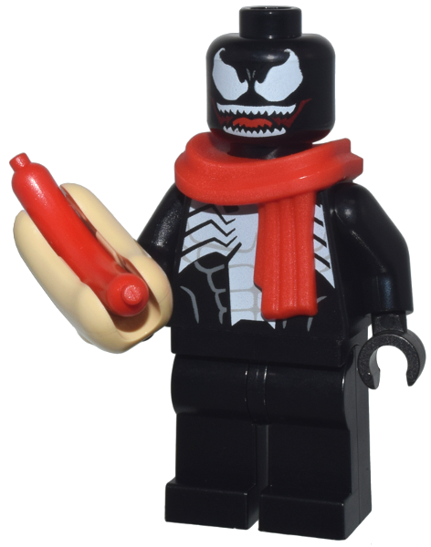 LEGO 76293-6 Advent Calendar 2024, Super Heroes, Spider-Man (Day  5) - Venom with Scarf and Hot Dog