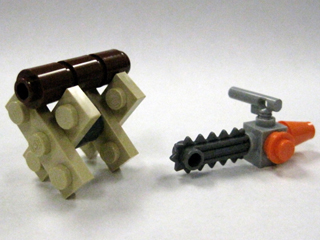 LEGO 7687-23 Advent Calendar 2009, City (Day 22) - Chainsaw, Sawhorse, and Log