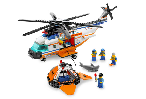 LEGO 7738 Coast Guard Helicopter & Life Raft