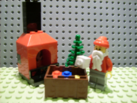 LEGO 7904-25 Advent Calendar 2006, City (Day 24) - Santa, Tree, Gifts, & Fireplace