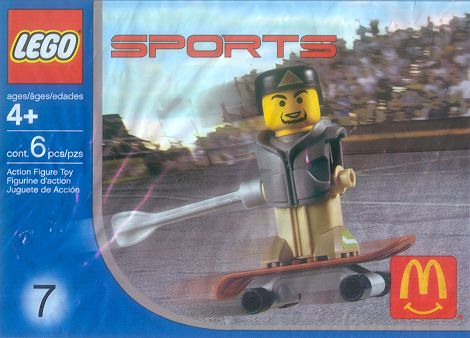 LEGO 7921 McDonald's Sports Set Number 7 - Dark Bluish Gray Vest Skateboarder polybag