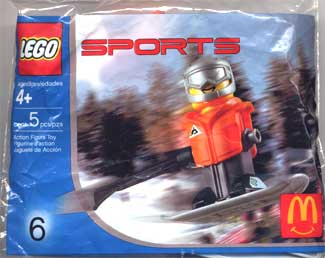 LEGO 7922 McDonald's Sports Set Number 6 - Orange Vest Snowboarder polybag