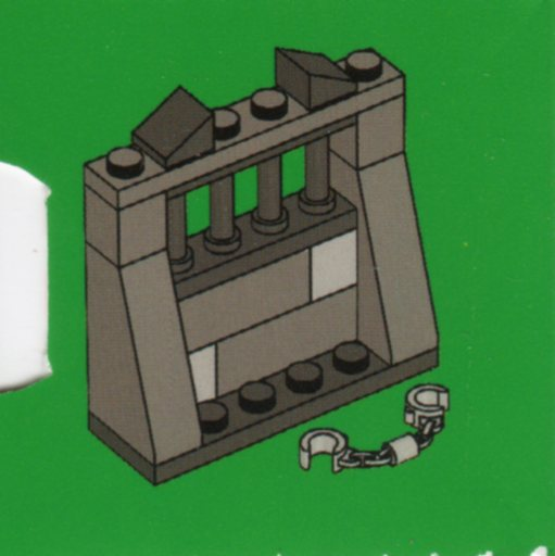 LEGO 7952-12 Advent Calendar 2010, Kingdoms (Day 11) - Dungeon Cell Window with Handcuffs