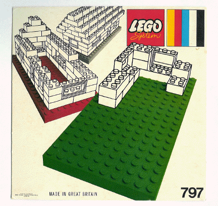 LEGO 797 2 large baseplates, gray/white