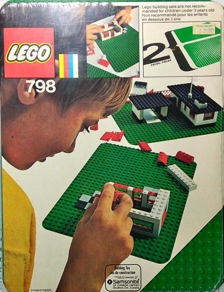 LEGO 798-2 Medium Baseplates, Green