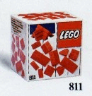 LEGO 811 Red Roof Bricks, Steep Pitch