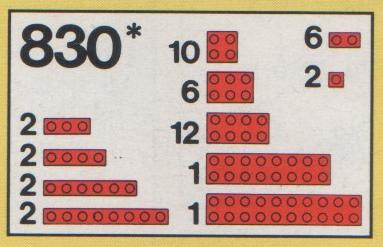 LEGO 830 Red Bricks Parts Pack