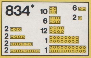 LEGO 834 Yellow Bricks Parts Pack