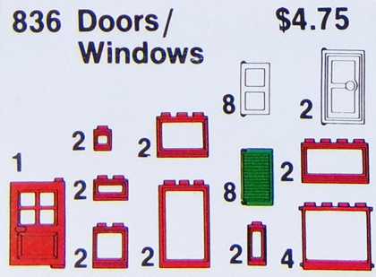 LEGO 836 Doors and Windows Parts Pack