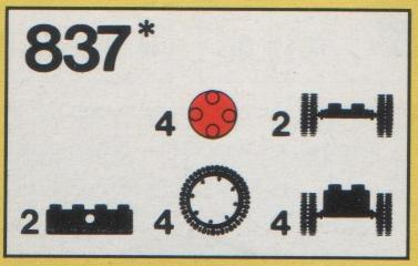 LEGO 837 Wheels and Tires Parts Pack