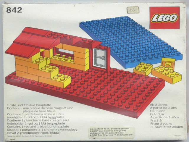 LEGO 842 Baseplates, Red and Blue