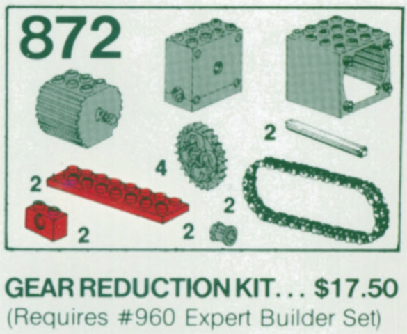 LEGO 872 Two Gear Blocks (Gear Reduction Kit)