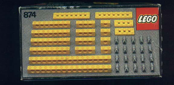 LEGO 874 Yellow Beams with Connector Pegs