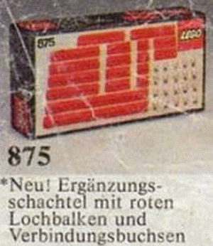 LEGO 875 Red Beams with Connector Pegs