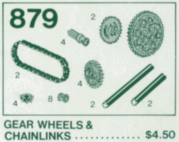 LEGO 879 Gear Wheels with Chain Links (Gear Wheels & Chainlinks)