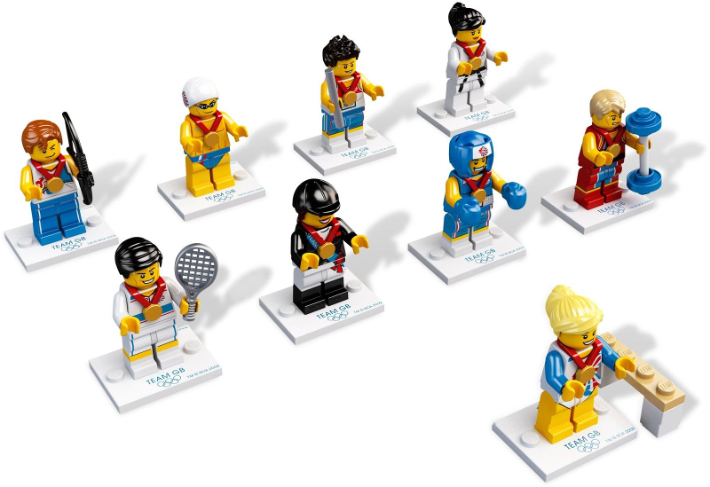 LEGO 8909-2 Minifigure, Team GB (Complete Series of 9 Complete Minifigure Sets)