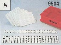 LEGO 9504 Duplo Numbers 80 numbers, 40 symbols, 4 baseplates in a solid storage bin